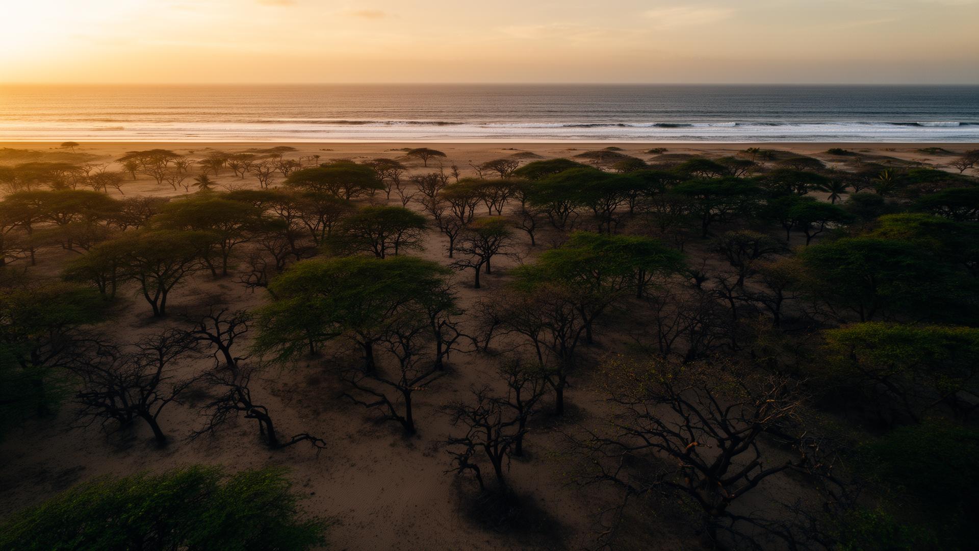 Dry tropical forest meeting the Pacific coast at Zorritos